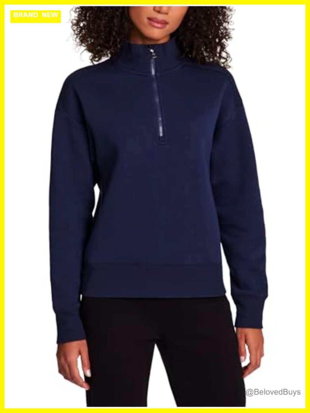 Women's Supersoft Fleece Half-Zip Relaxed Fit Cropped Pullover Sweatshirt